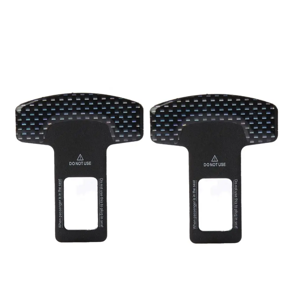 

2 Pcs Car Safety Belt Buckle Clip Car Seat Belt Stopper Plug Universal Carbon Fiber Car Seat Alarm Canceler Stopper for Most Car