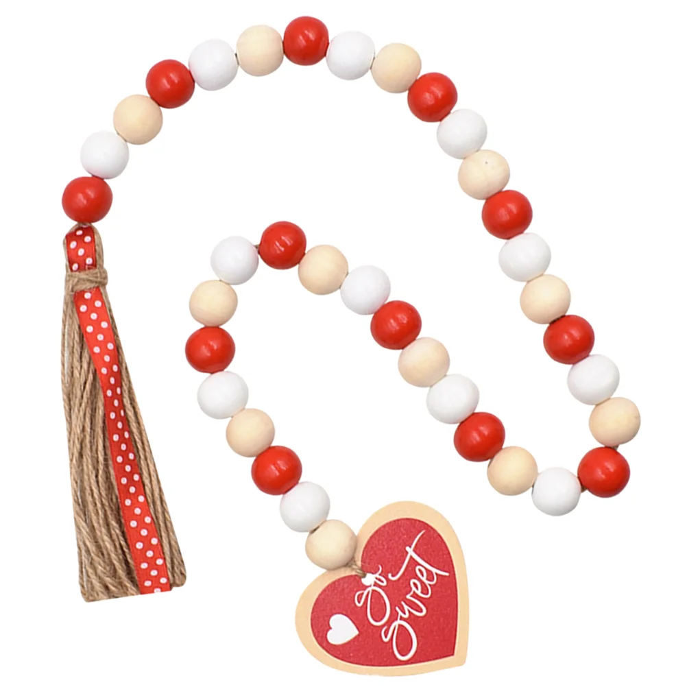 

Wooden Beads Garland Hanging Tassel Decor Home Fringe Valentines Day Decorations