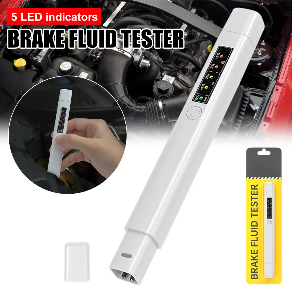 

Новый тестер тормозной жидкости, 5 светодиодный, ручка для проверки качества масла, тестер тормозной жидкости для DOT3/DOT4/DOT5, инструменты для д...