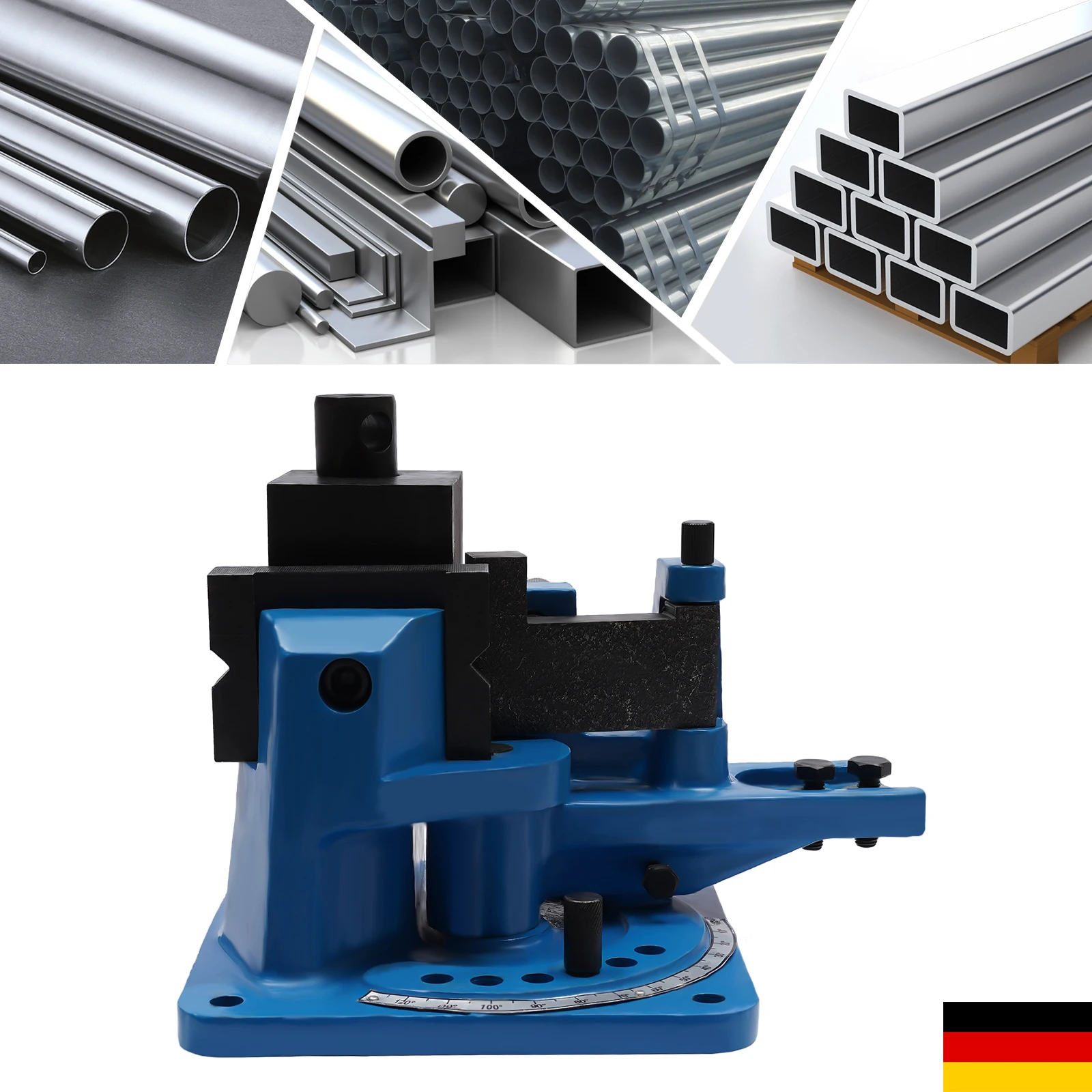 

Universal Metal Bending Machine 0-120° Metal Pipe Bender with 5*Matrices