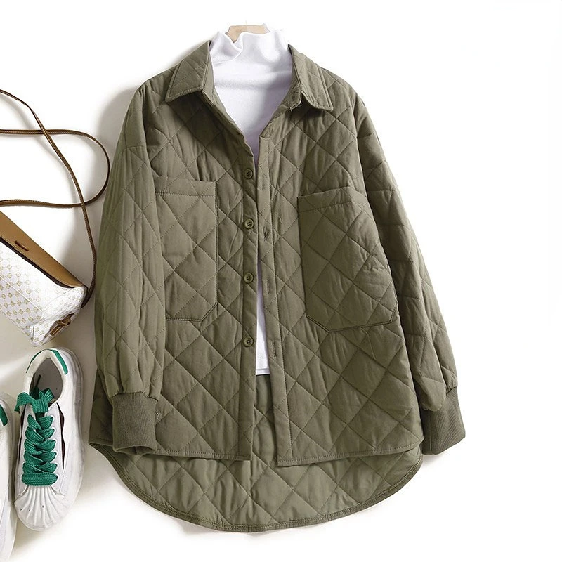 

Женское зимнее пальто 2023, модные женские хлопковые пальто, женская Однотонная легкая Повседневная хлопковая куртка с хлопковой подкладкой,...