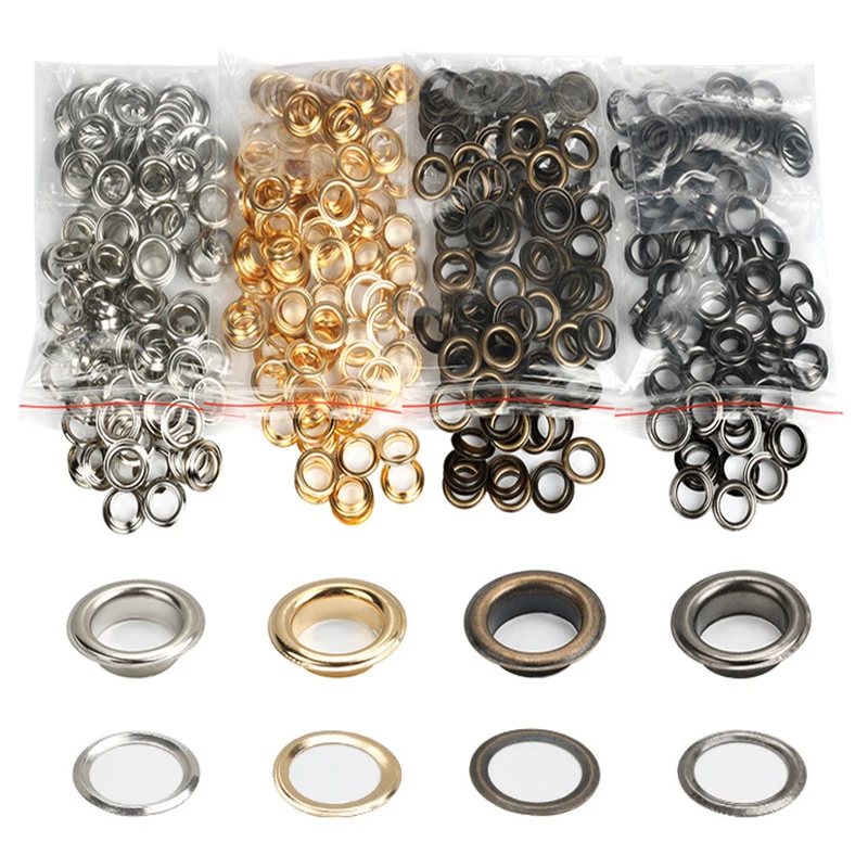 3-10 мм, 100 комплектов, металлические люверсы, круглые кольца для кожаных сумок ручной работы «сделай сам», сумки, обувь, инструменты, ремень для одежды, головного убора