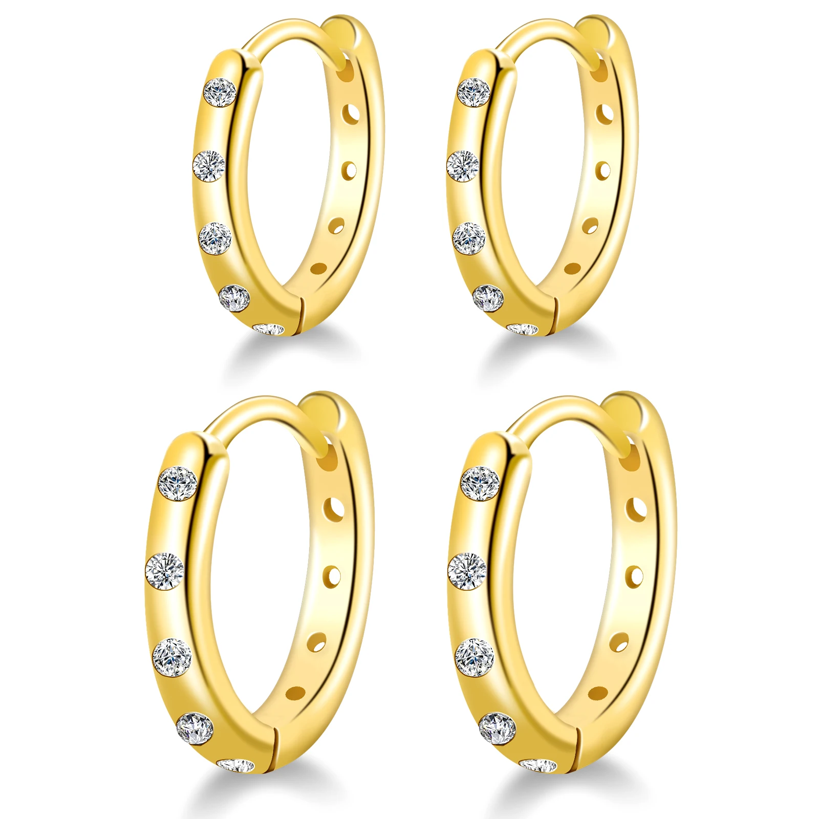 

S925 Sterling Silver Hoop Earrings for Women Round Circle Earring Zircon Piercing Earrings personalized Trend Jewelry