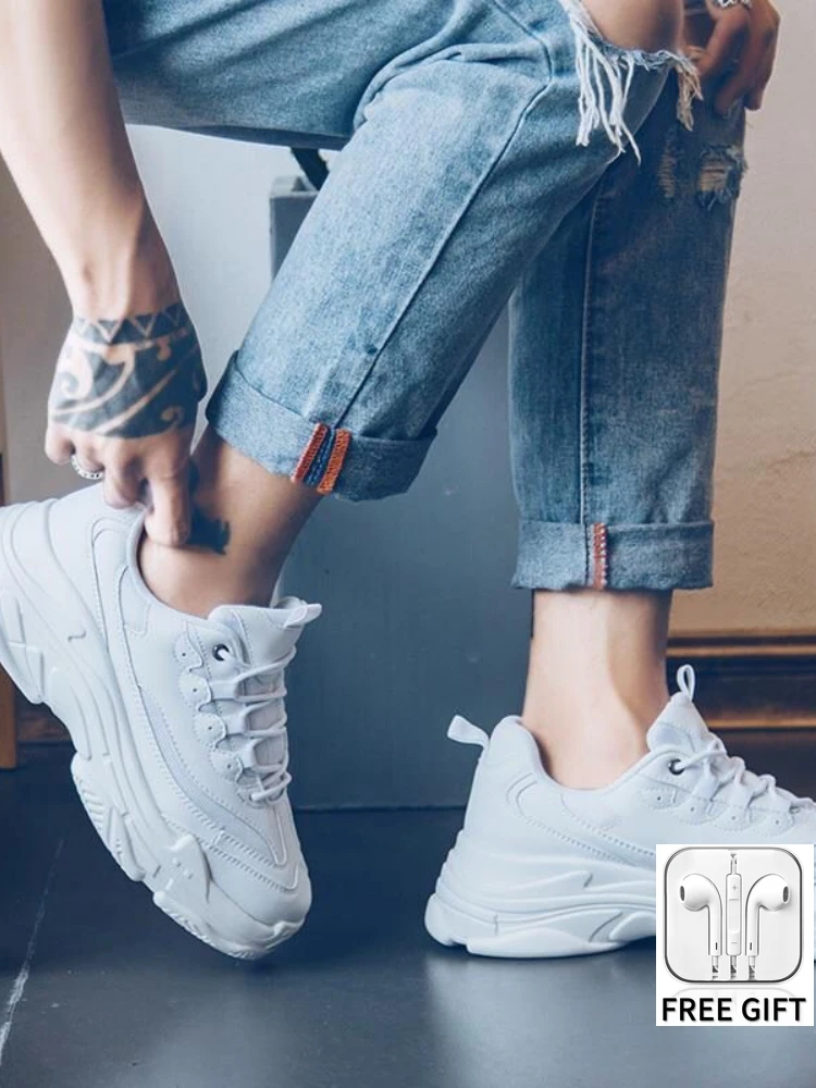 

Xiaomi Youpin New Student Anti-skid Breathable Thick Bottom Inner Heightening Sneakers Boys Wear-resistant Sneakers2022new shoes