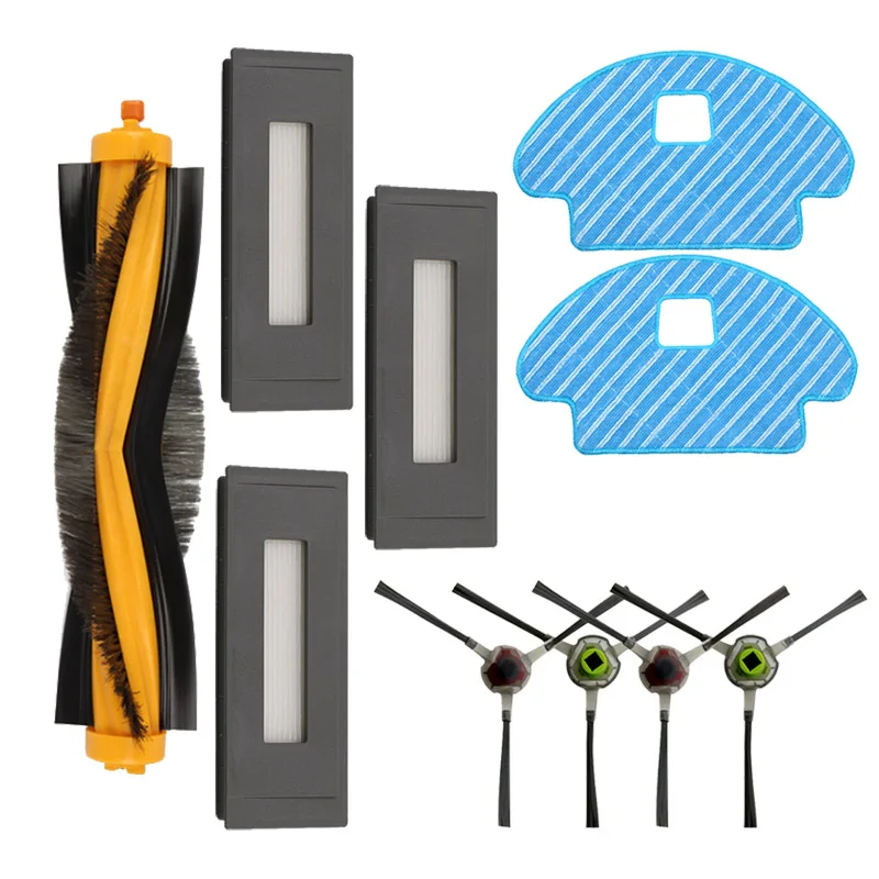 

4 x side brush + 3x filter + 1x main brush roller + 2 x mop cloth for Ecovacs Deebot OZMO 930 robot vacuum cleaner accessories