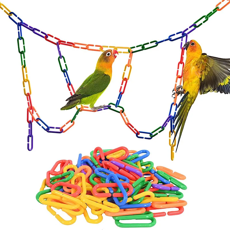 

Parrot Toy Pet Supplies Bird Cage Toy Flower Shape Hang Style Parrot Parakeet Climbing Colorful C-links Swing Toys Kid DIY Toy