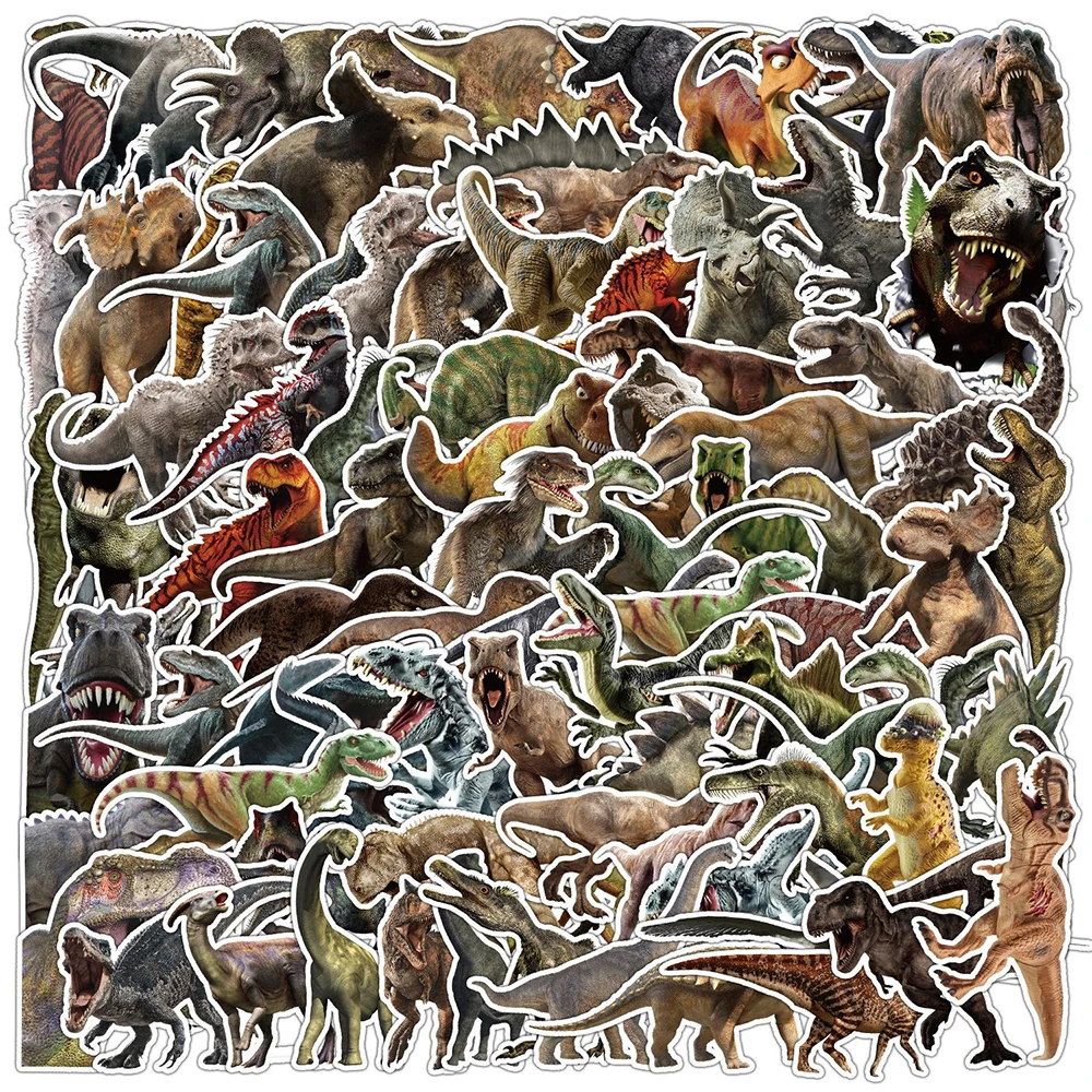 

10/30/50/100PCS Jurassic Dinosaur Cool Stickers Graffiti Toys For Boys Kids DIY Fridge Skateboard Phone Notebook PVC Car Sticker