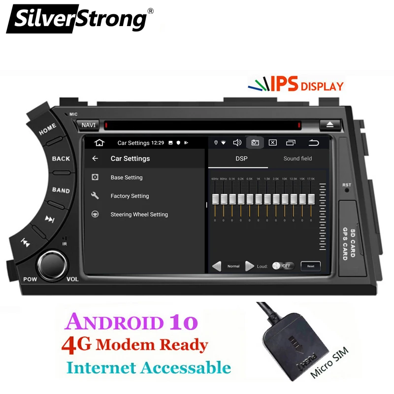 SilverStrong 2DIN Kyron Android11 4G OctaCore автомобильный DVD GPS для SsangYong Actyon Korando 2G32G CARPLAY DSP WiFi OBD DAB + |