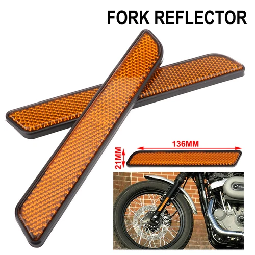 

Motorcycle 2 Pcs Orange Front Fork Leg Reflector Reflective Stripe For Harley All Lower Legs Slider Dyna Softail Sportster FXD