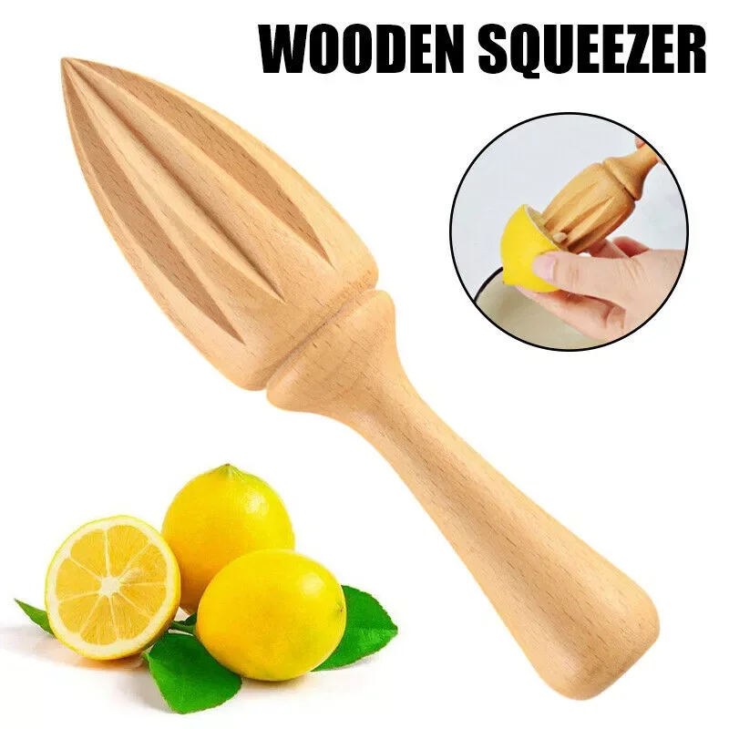 

Manual Lemon Squeezer Natural Beech Wood Hand Press Juicer Fruit Orange Juice Extractor Reamers Ten-corner Design Kitchen Tool