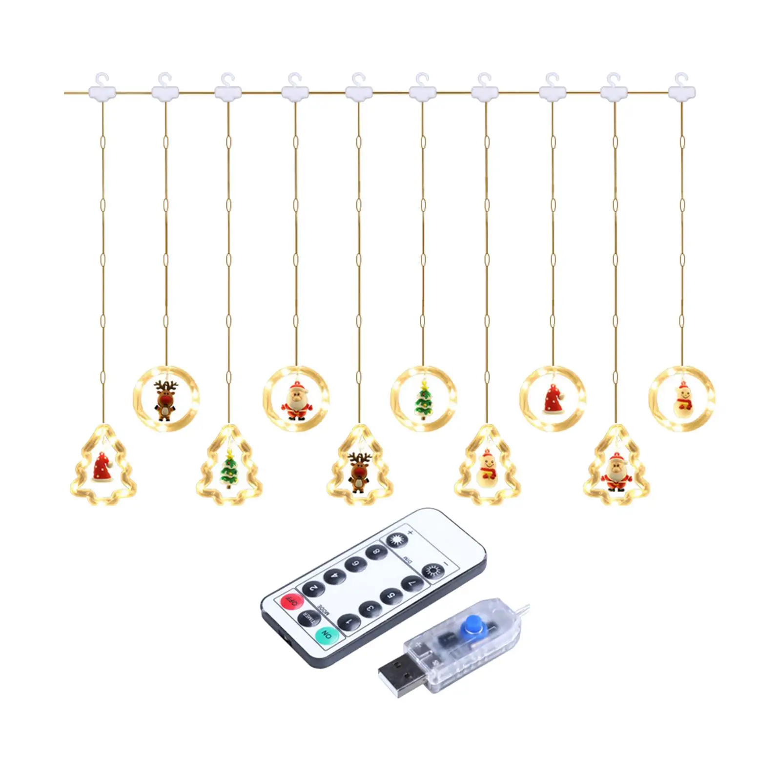 

LED Christmas String Light Remote Control Hanging Lamp Ornament for Party Living Room Decoration