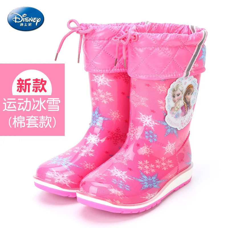 

Disney Frozen Disney/Children's Rain Boots Boys and Girls Autumn and Winter Warm Rain Boots Non-Slip Sole Children's Rain Shoes