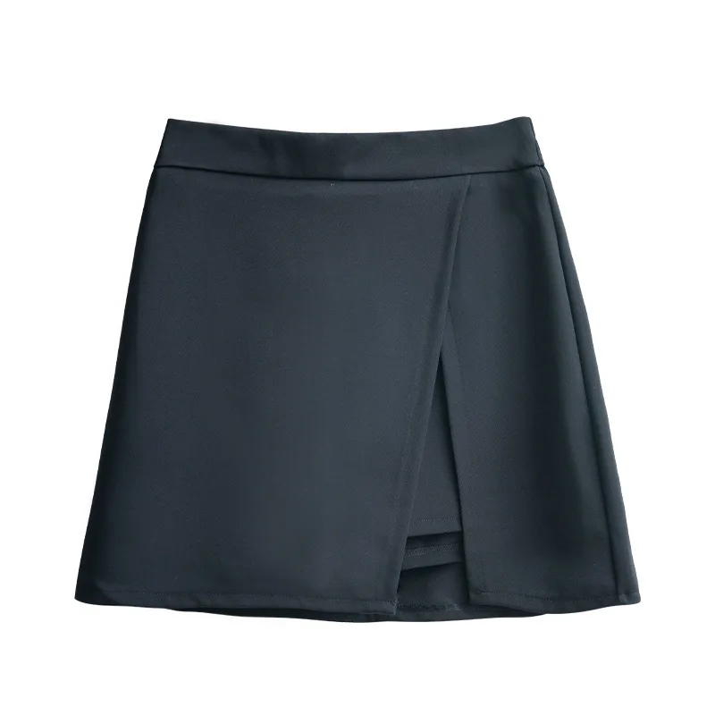 Suit Split Shorts Skirt Black Mini High Waist Wide Leg Shorts Women's Office Ladies A-line Wide Leg Shorts Korean Oversize