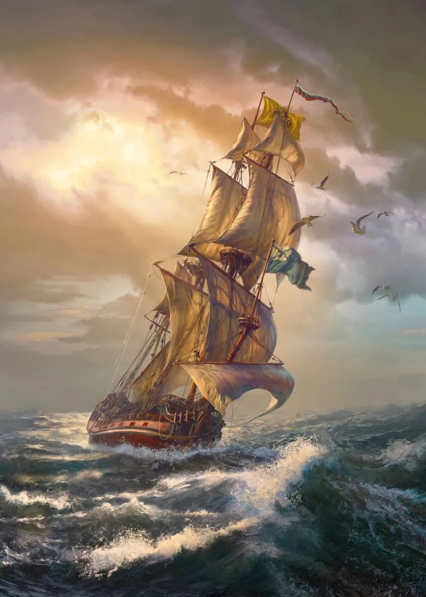 

Художественный постер "Винтажный приватный корабль"