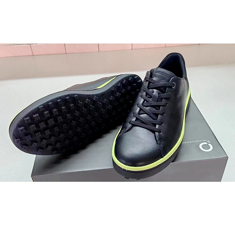 

Men's Shoes Golf Toe Layer Leather Trend Sneakers Flat Shoes Low Top Non-Slip Comfortable Outdoor Sports Casual Shoes
