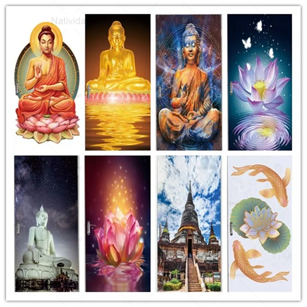

Pvc Waterproof Religion Buddha Doors Door Sticker Wallpaper Self Adhesive Wall Decal for Bedroom Bathroom Home Decor Mural