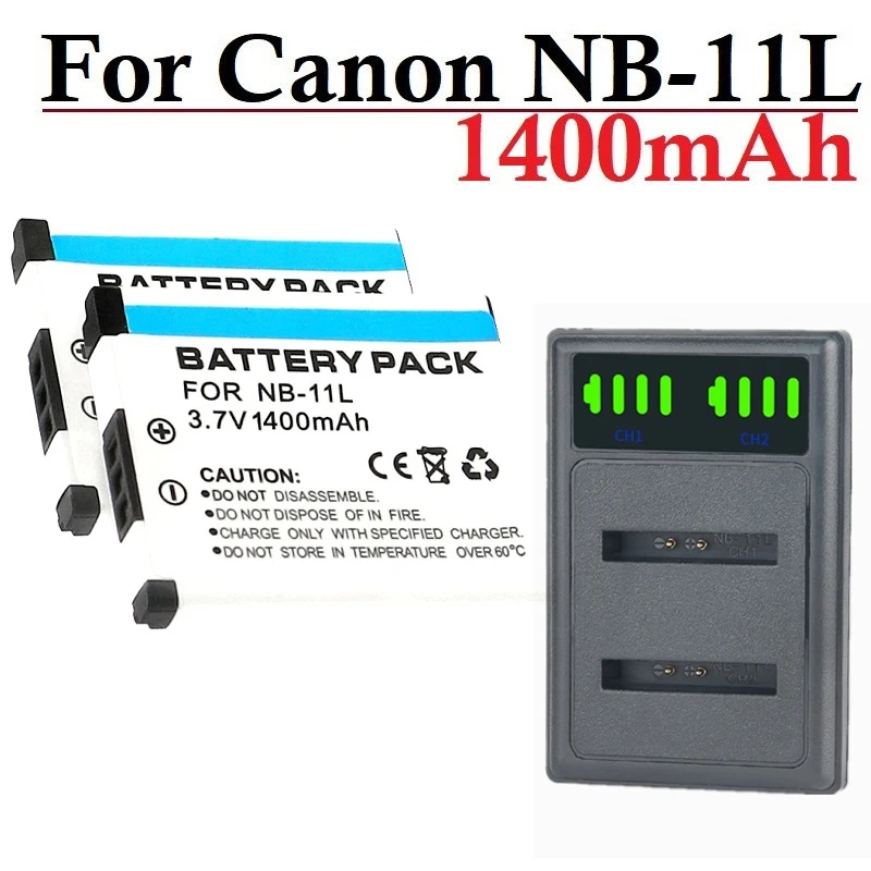 Зарядное устройство для аккумуляторов NB, 1400 мАч, 11 л, с NB11L NB-11L, набор аккумуляторов для Canon SX410 is SX420 is Lxus 182 IXUS 240 HS A2300 is