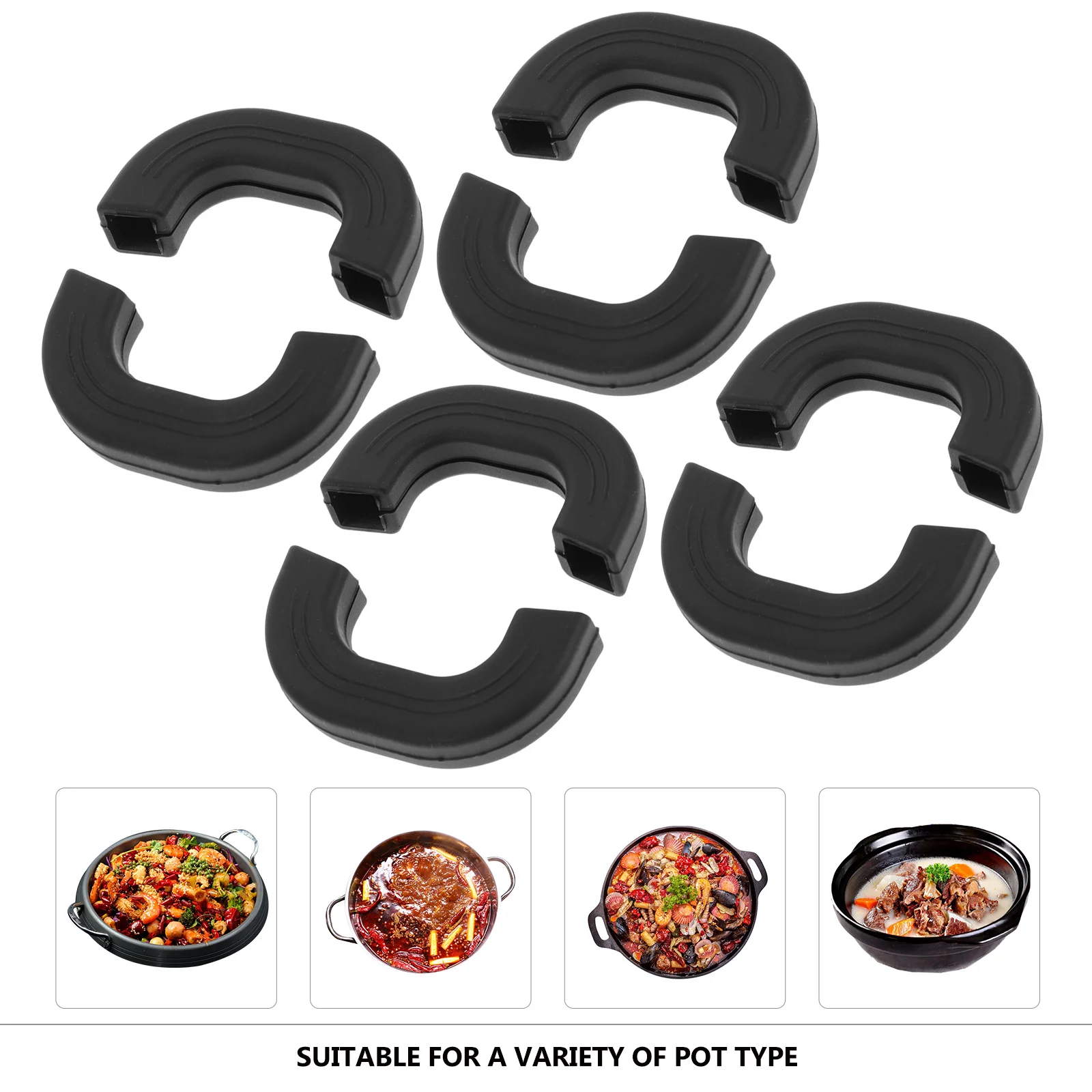 

4 Pcs Pot Earrings Silicone Pot Cover Pot Handle Sleeve Oven Handle Potholder Silica Gel Silicone Pan Grip
