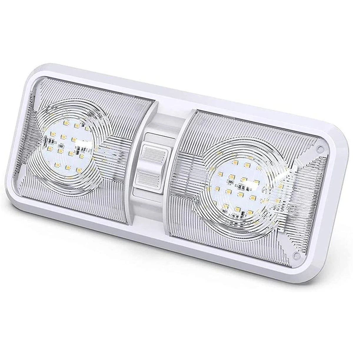 

RV LED Ceiling Double Dome Light 12V 3.5W 24 LED Car Interior Roof Lights 800LM Car Dome Reading Light IP68 Waterproof LED