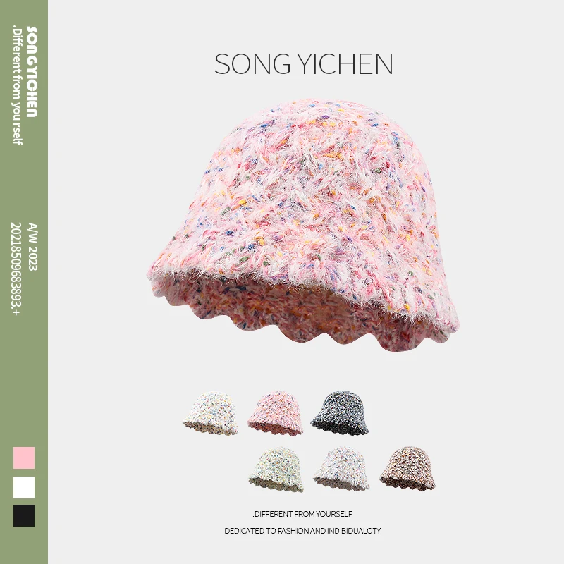 

Милая женская шапка ярких цветов, осенне-зимняя теплая Повседневная универсальная маленькая плюшевая шапка для умывальника для женщин