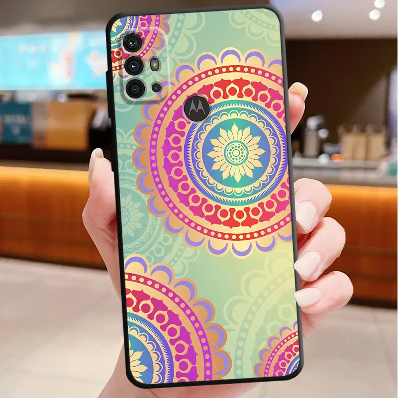 Чехол для телефона Motorola Moto G60 G51 G50 G22 G52 G53 G30 G31 G73 G60s G71 G72 G32 цветной Мандала Цветок