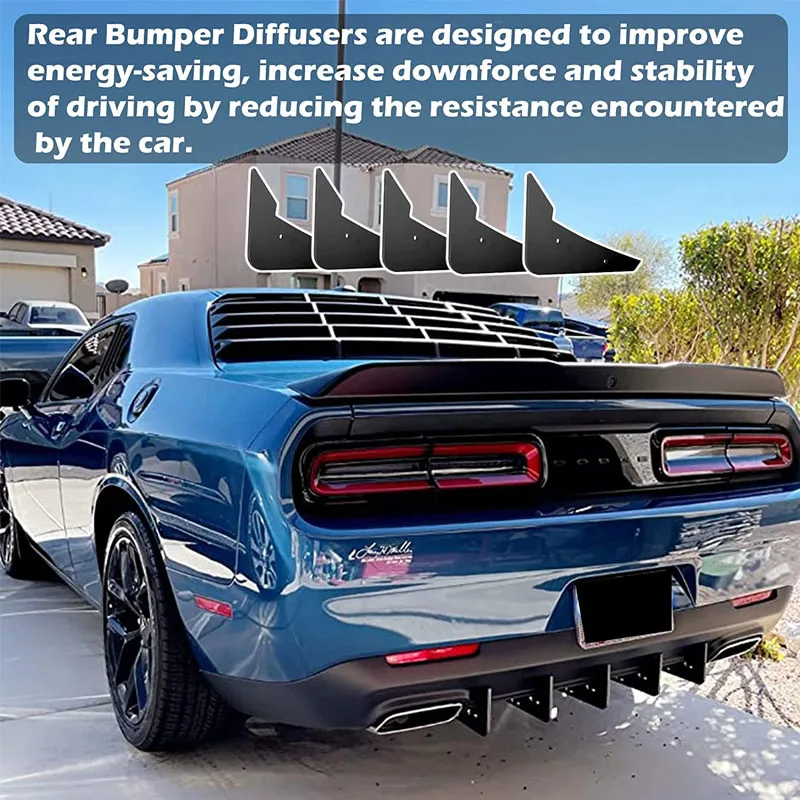 NONY задний диффузор V3 5 плавников Набор для Dodge Challenger 2015-2022 запас задний бампер, красный задний бампер диффузор Акулий плавники 5 шт.компл. (art.: 3920be8b033f9) - 3920be8b033f9
