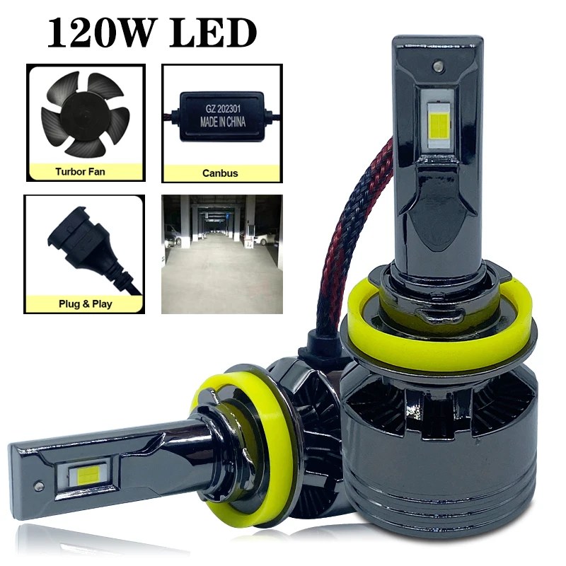 

LED Headlight Bulb Fog Light H4 H13 Car LED Headlamp 120W 16000LM H7 H11 9005 9012 H1 LED Bulbs LED H7 Headlight