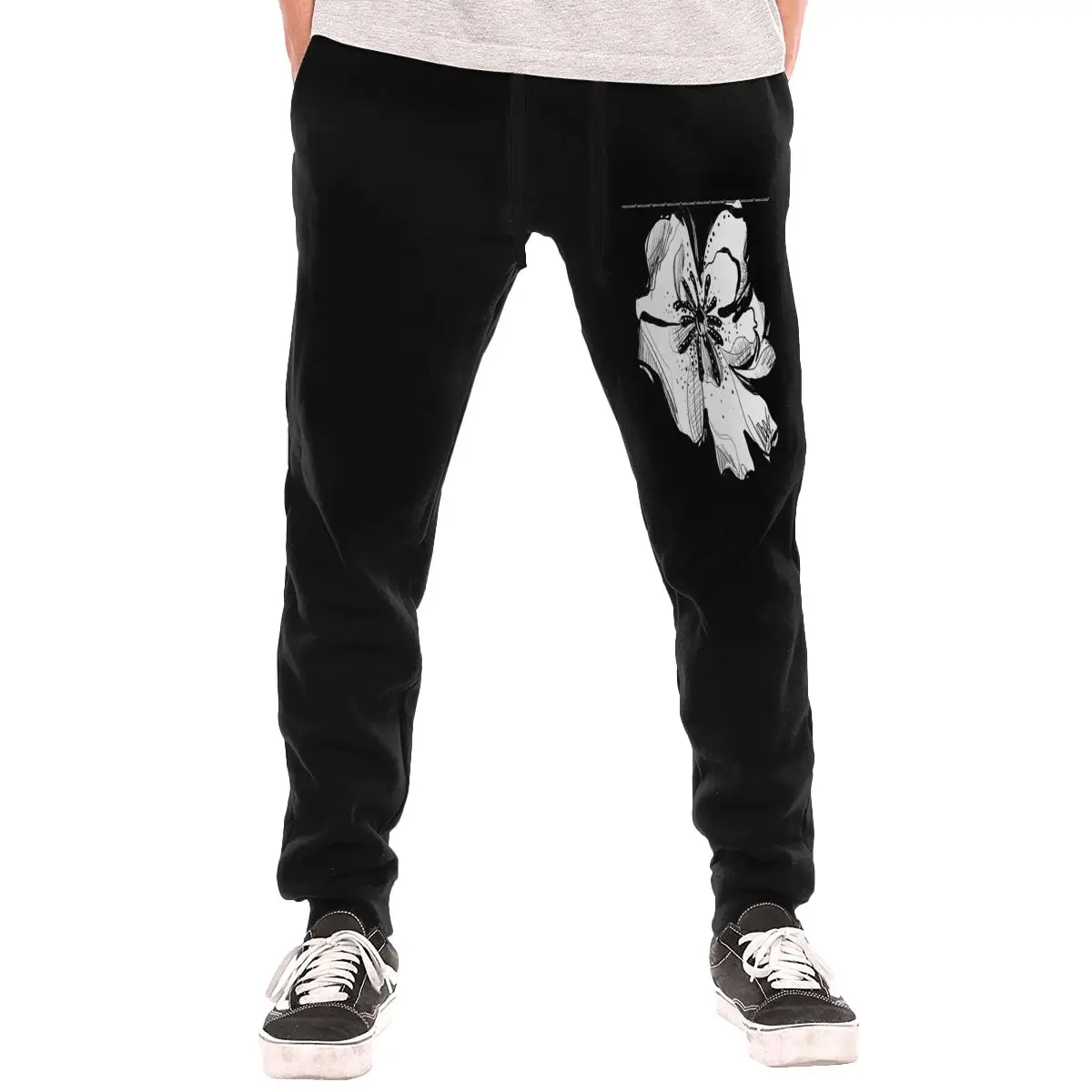 

Осенне-зимние мужские спортивные штаны с маленьким принтом, удобные и теплые, подходят для повседневной носки