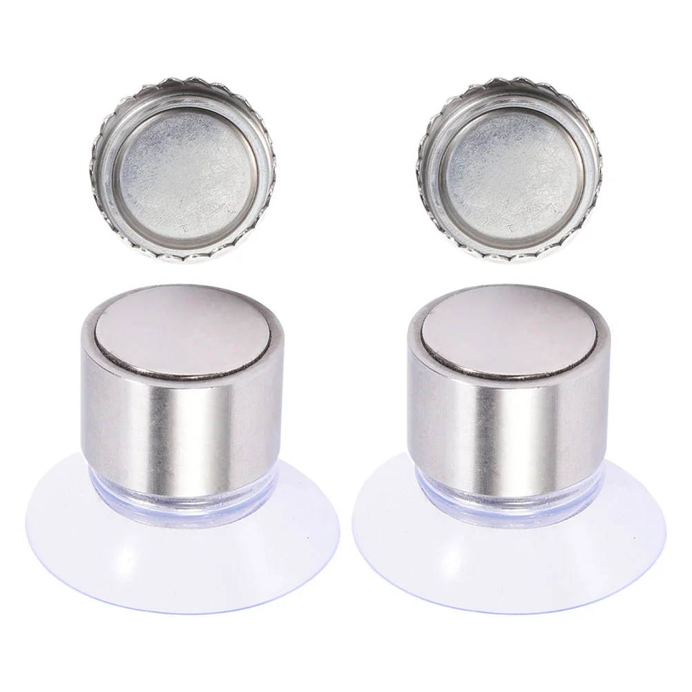 

2 Sets Magnetic Soap Holder Bathroom Holders Stainless Steel Utensil Simple Plastic Containers Drainage