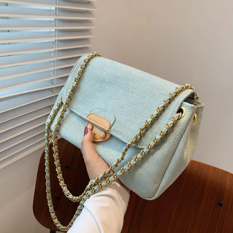

MBTI Canvas Shoulder Bag Woman Casual Blue Daily Shopping Handbags 2022 Fashion Bolso Mujer New Arrival Hasp Bag Female