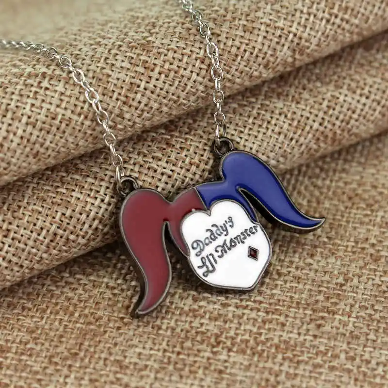 

Movie Suicide Squads Stainless Steel Necklace Joker Clown Jack Face Pendant Charm Jewelry Accessories Gift For Fans