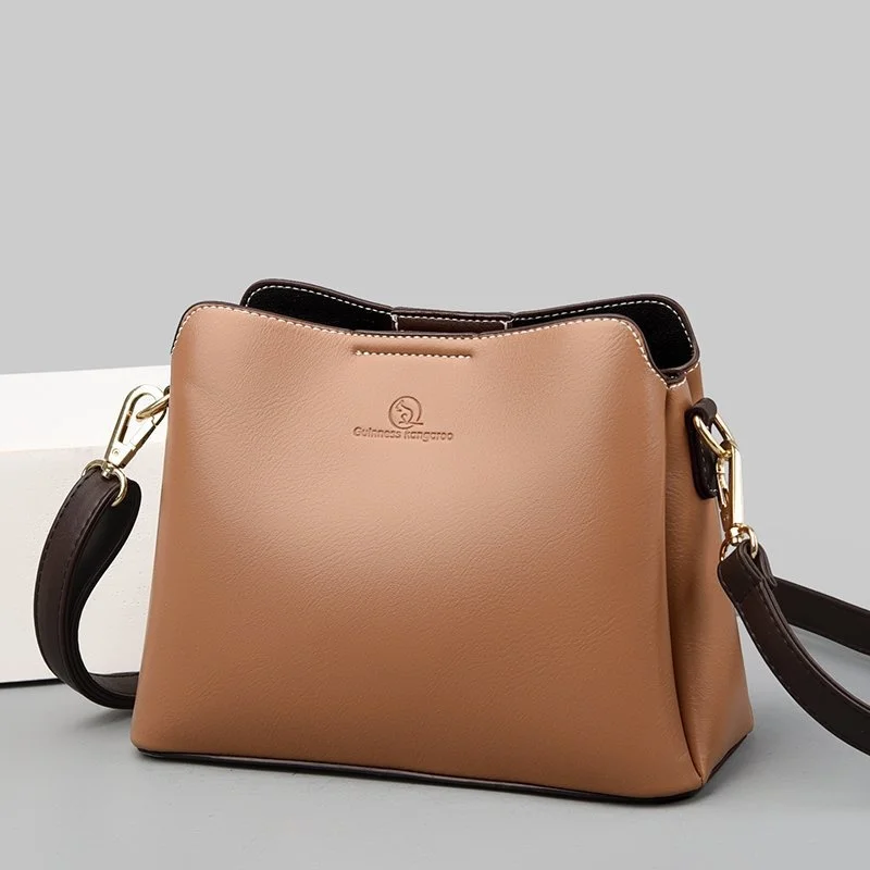 

high quality luxury brand 2023 New Genuine Leather Bucket Advanced Super Fire ins Diagonal Straddle Shoulder Bag Korean Fashion