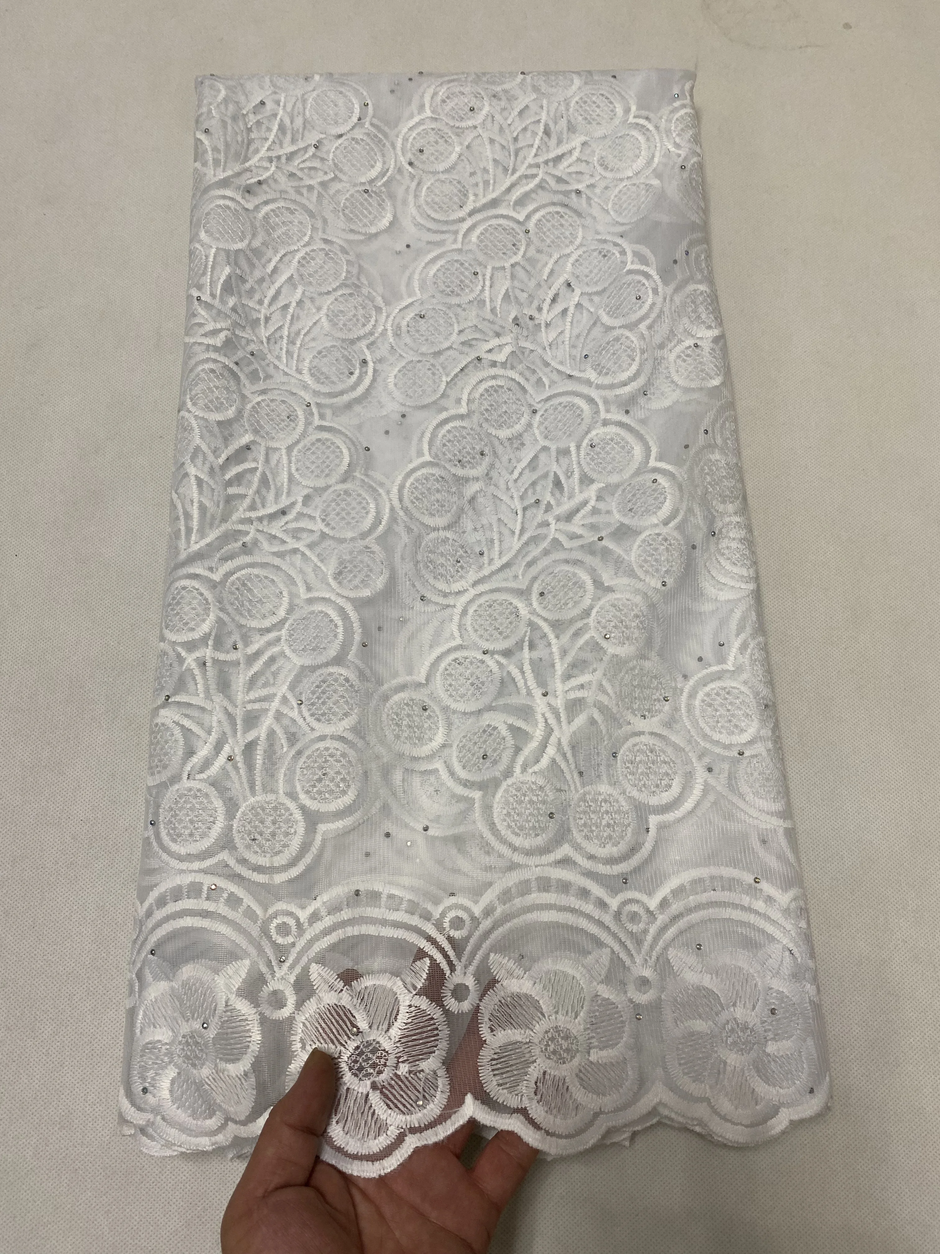 Белое кружево французская кружевная ткань с камнями африканский тюль вышивкой