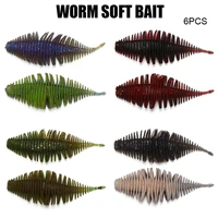 6pcs artificial 7 4mm 5 3g soft worm swimbait fishing lure silicone baits soft lure