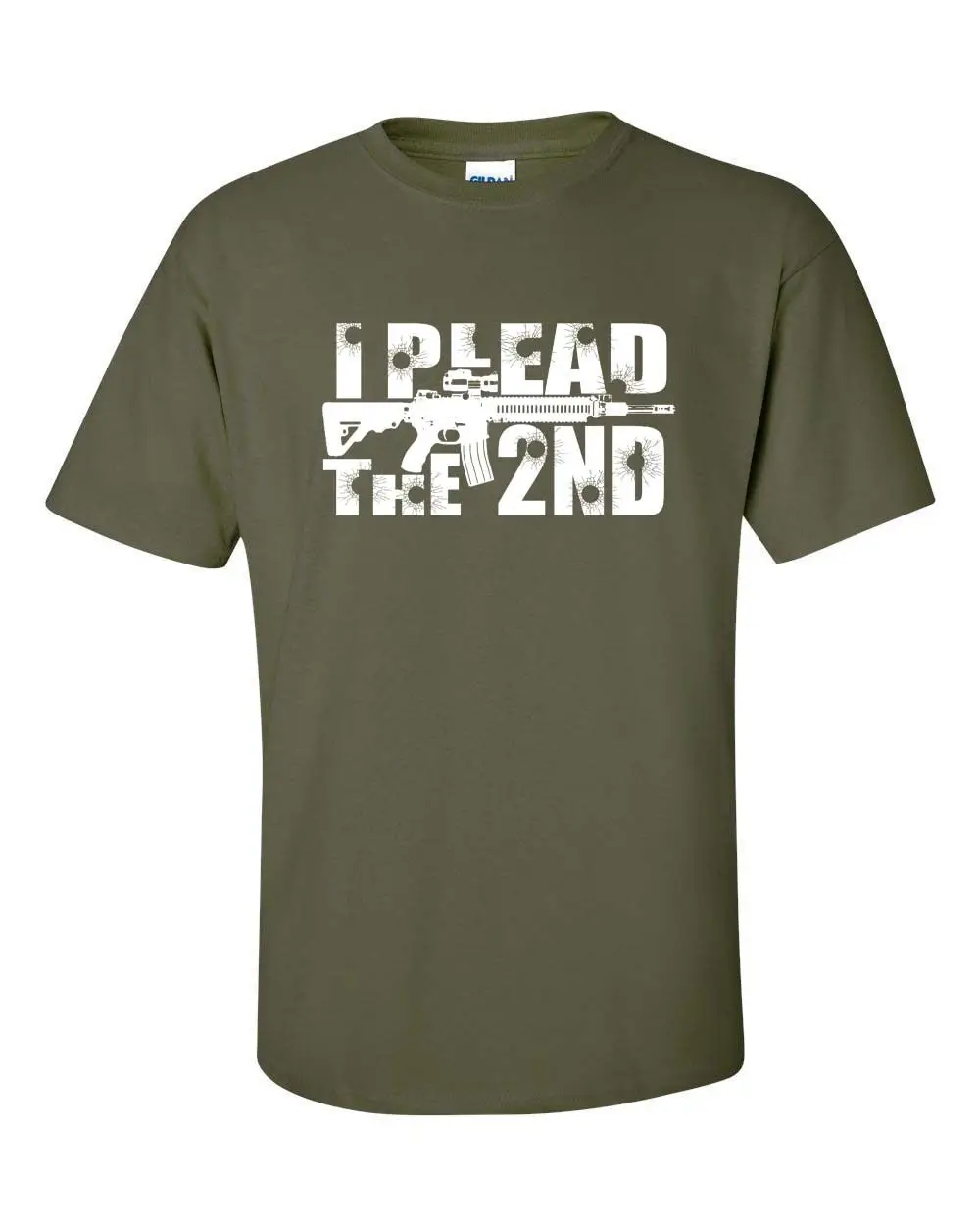 

I Plead the 2nd. Amendment w/ Bullet Holes Gun Control Men's Tee Shirt