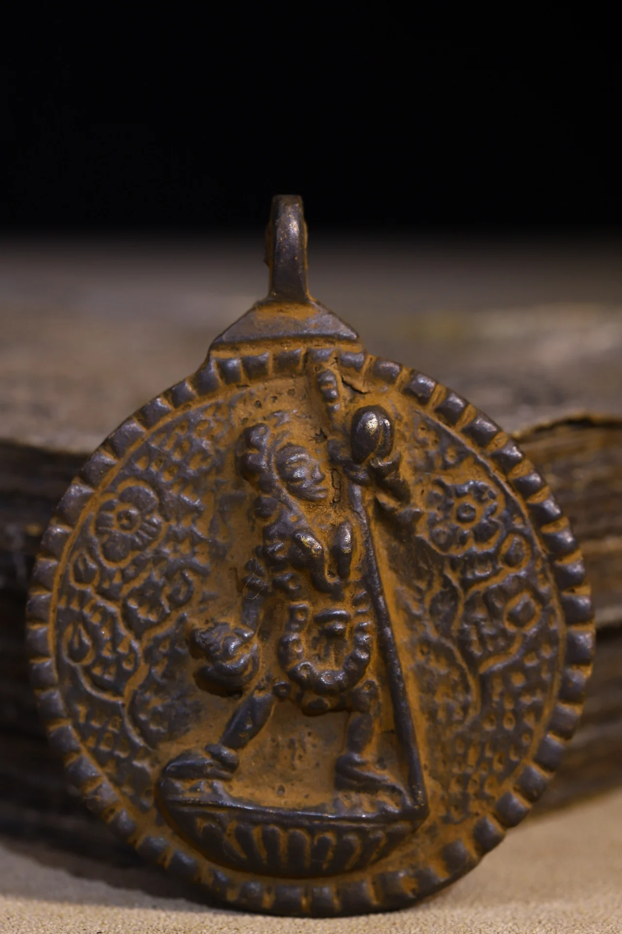 

3"Tibetan Temple Collection Old Bronze Naro Khechari Twelve Zodiac Buddha Plaques Pendant Amulet Dharma Worship Hall Town house