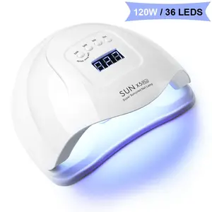 Imported 120W UV LED Lamp For Nail Manicure 36 LEDS Professional Gel Polish Drying Lamps with Timer Auto Sens