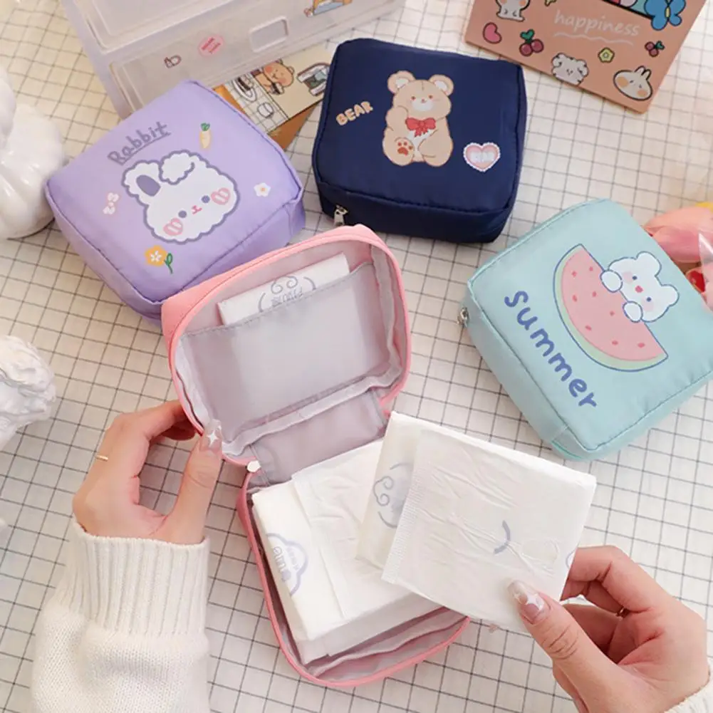 

Привлекательная сумка для хранения гигиенических салфеток, дизайн на молнии, мини-стандартный органайзер для хранения