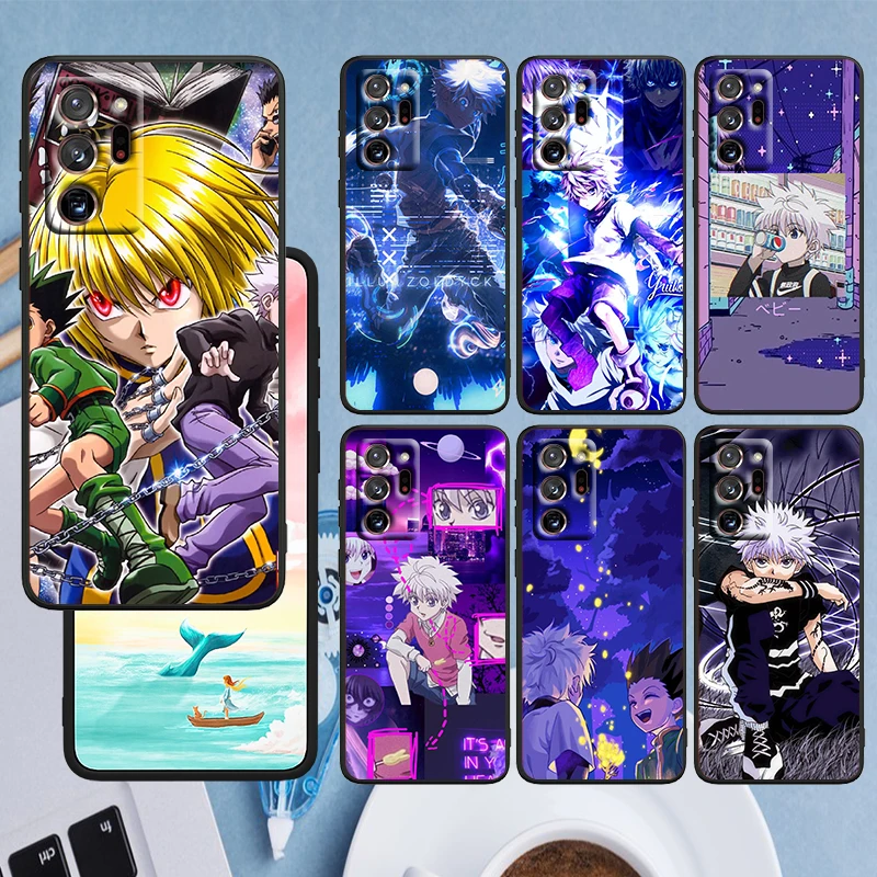 

HUNTER×HUNTER Anime Phone Case Black For Samsung A73 A70 A20 A10 A8 A03 j7 j6 Note 20 10 9 Ultra Lite Plus F23 M52 M21