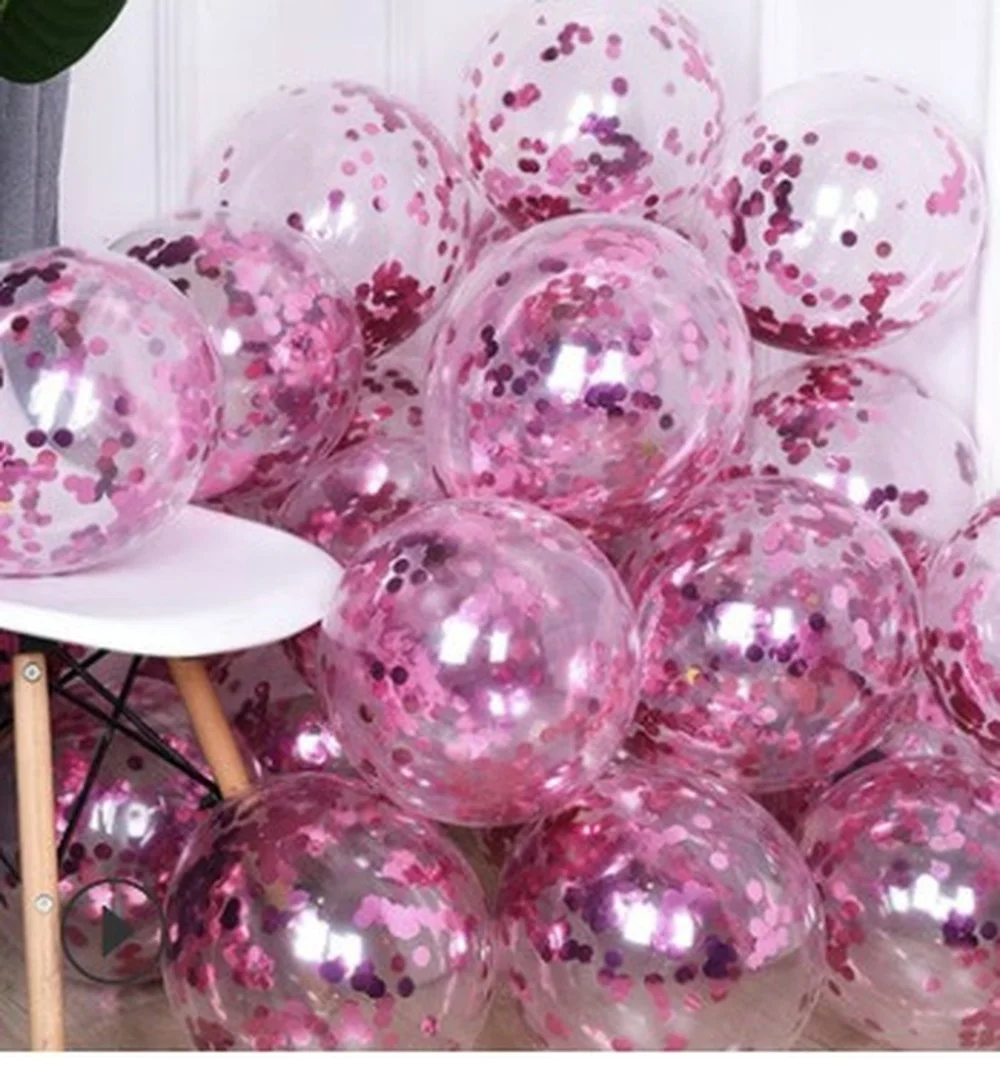 

50pcs 12 Inch Sequin Balloon Wedding Decoration Happy Birthday Party Baby Shower Balloon Birthday Decoration Girl