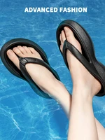 couples flip flops for women 2022 summer women slippers outdoor solid black anti skid beach 5cm thick sole platform slipper