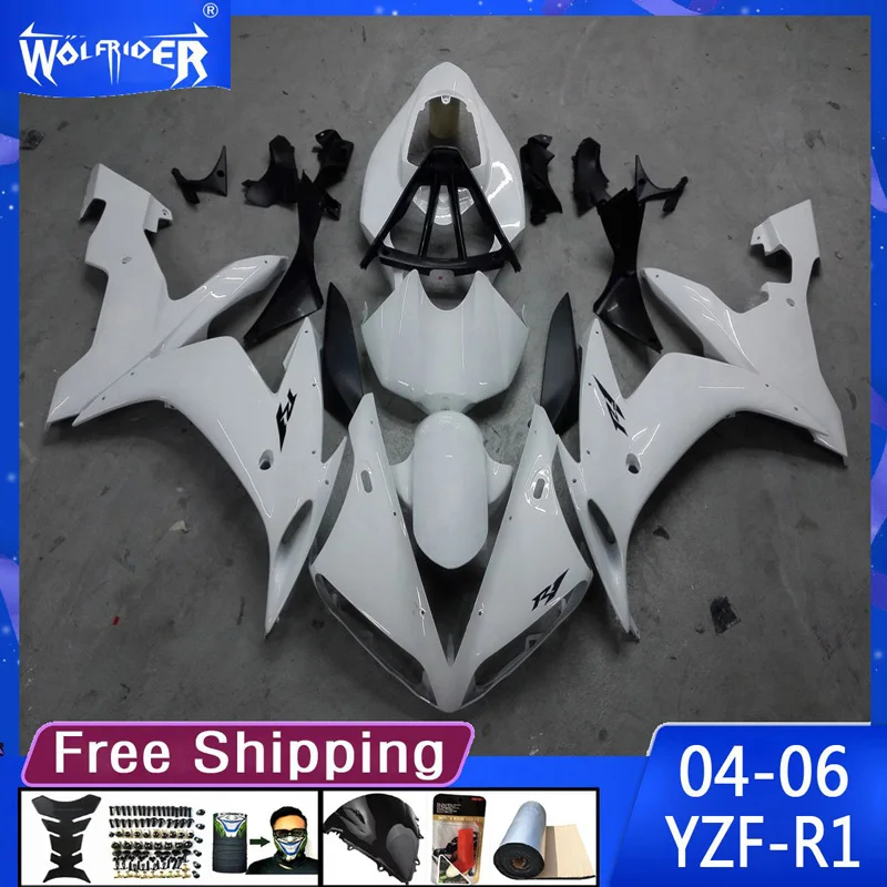 

Motorcycle cowl ABS plastic fairings for YZFR1 04-06 YZF-R1 2004-2006 Motorbike white black fairing Manufacturer Customize cover