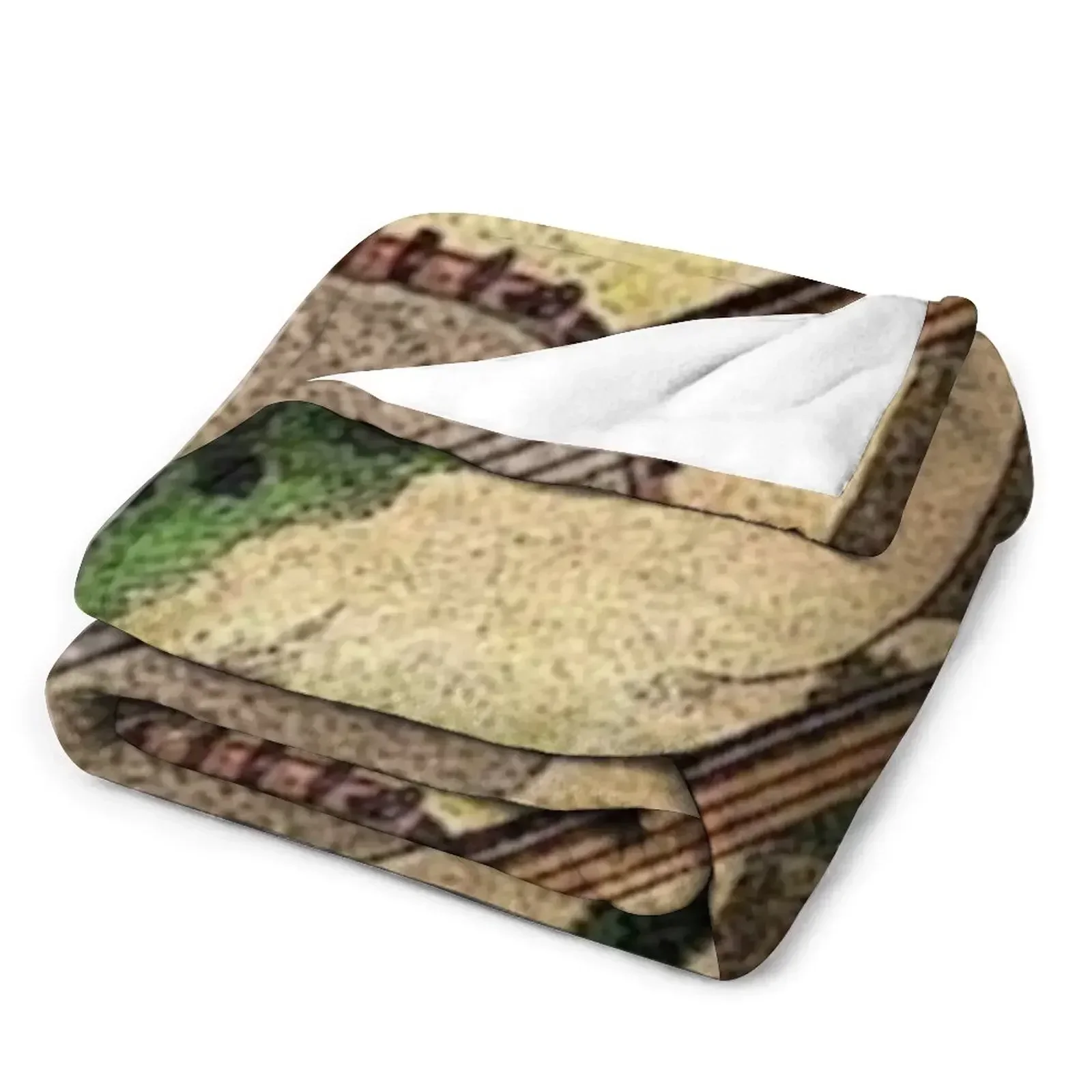 Лягушка С БАНЖО ВИНТАЖНАЯ ИЛЮСТРАЦИЯ - Декоративное одеяло ARTIST UNKNOWN