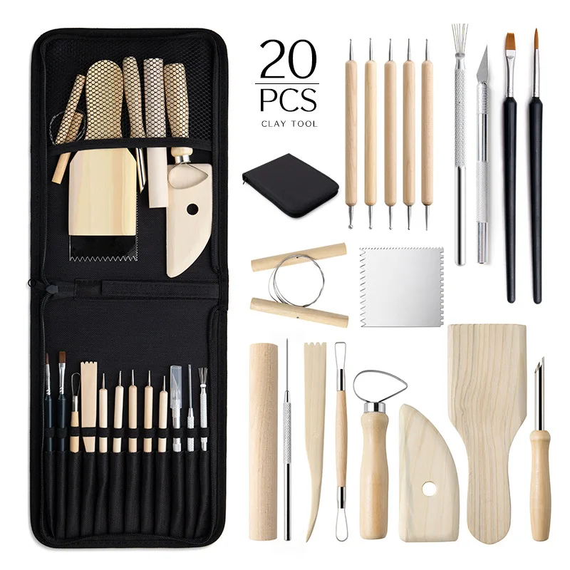 

Ceramic Tools 20 Piece Set Clay Stone Sculpture Knife DIY Artwork Production Punch Seven Carving Pottery Ceramic Shaper Needles