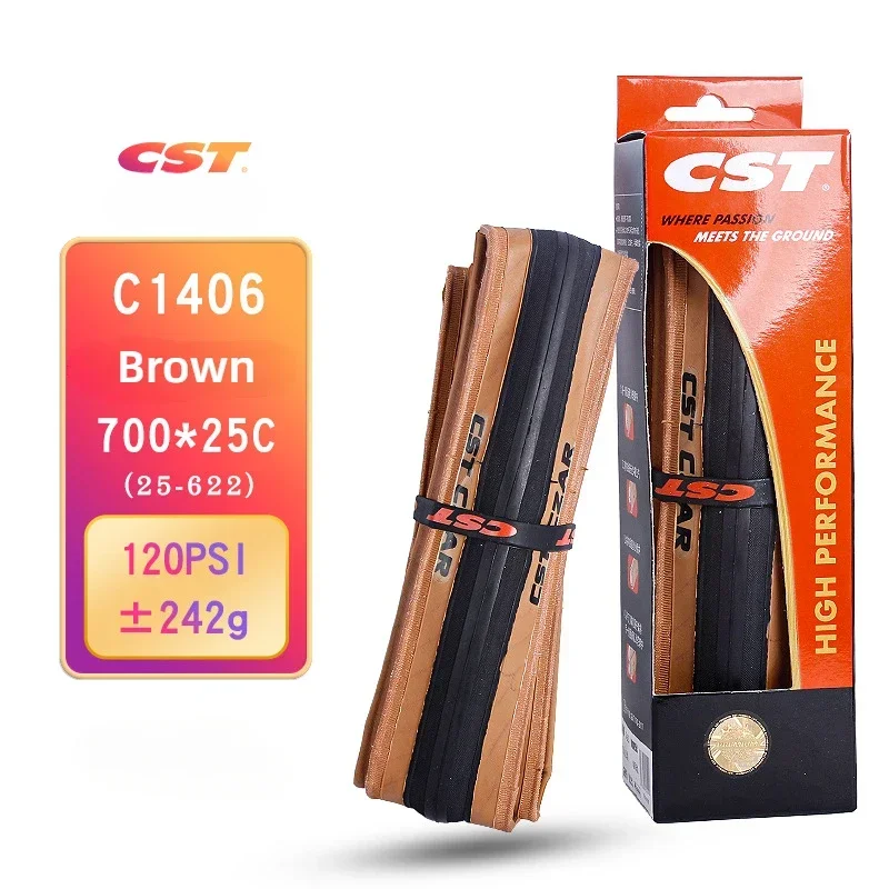 700X25C 700X28C CST C1406 Складная дорожная велосипедная черно-коричневая шина 25-622