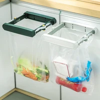 wall mounted garbage bag holder punch free foldable hanging trash bag storage rack basin stand towel rack kitchen organizer