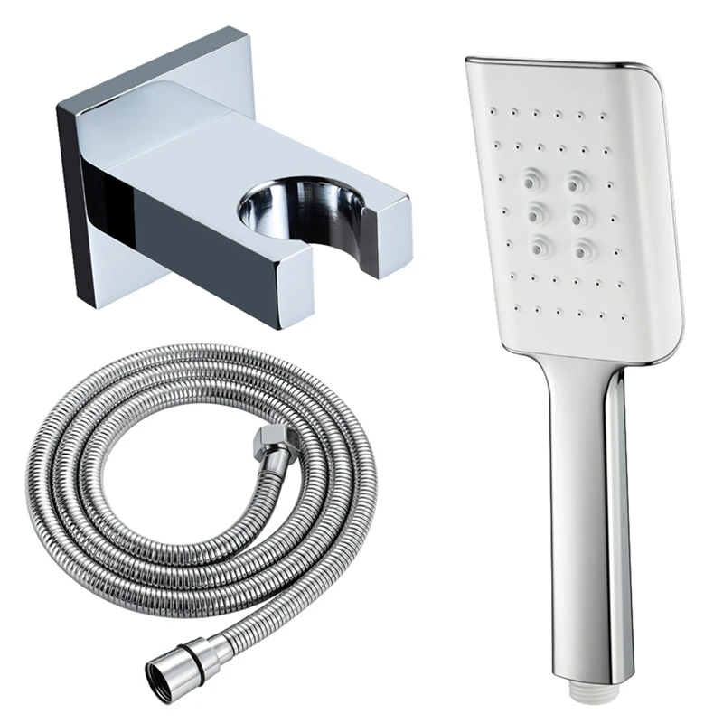 

Handheld ABS Shower Head With Brass Shower Holder And 1.5M Stainless Steel Shower Hose Bathroom Shower Accessories
