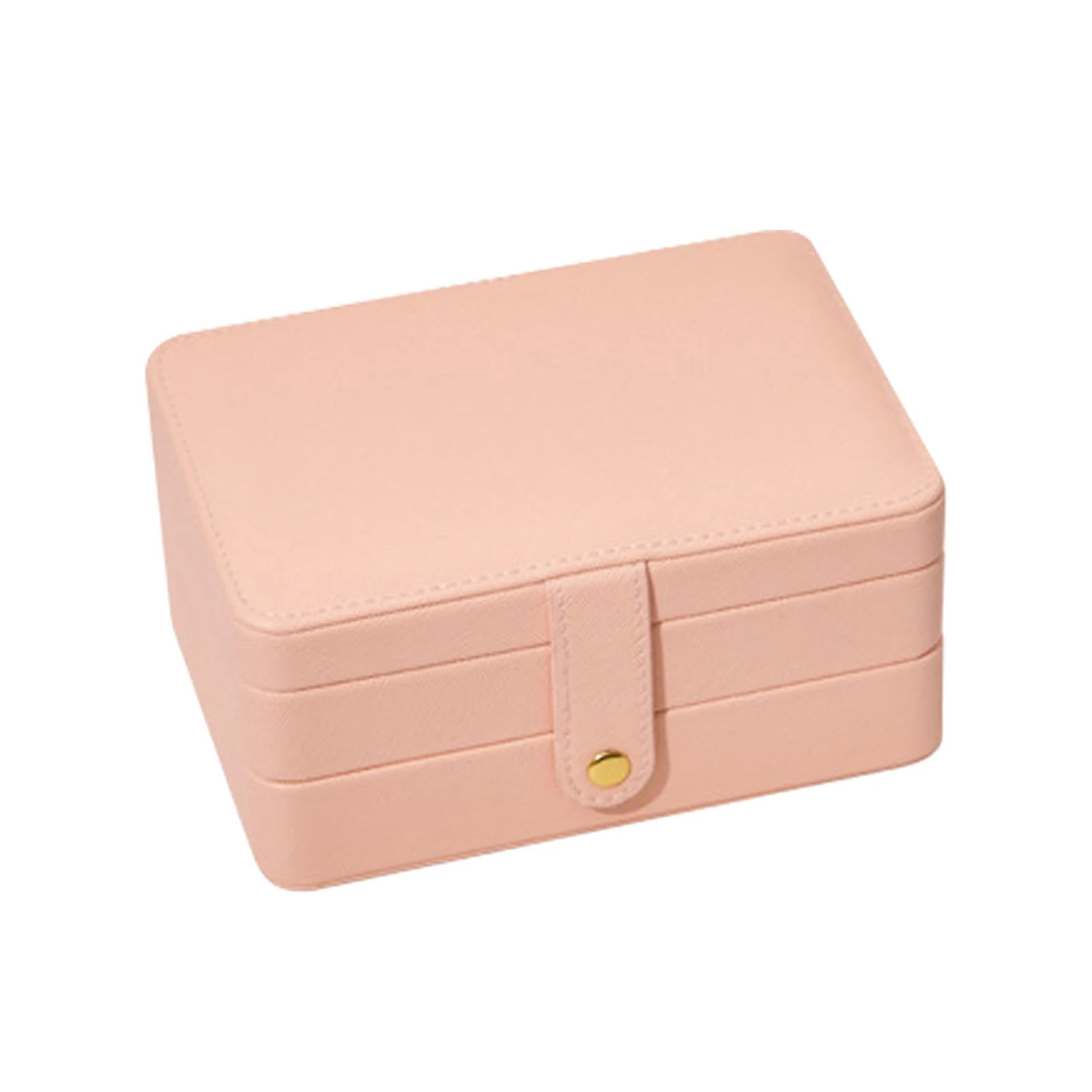 

Gift Display 3 Layers Rings Durable Earring Necklace Portable Bracelet Desktop Rectangle Solid Jewelry Storage Box Home Travel