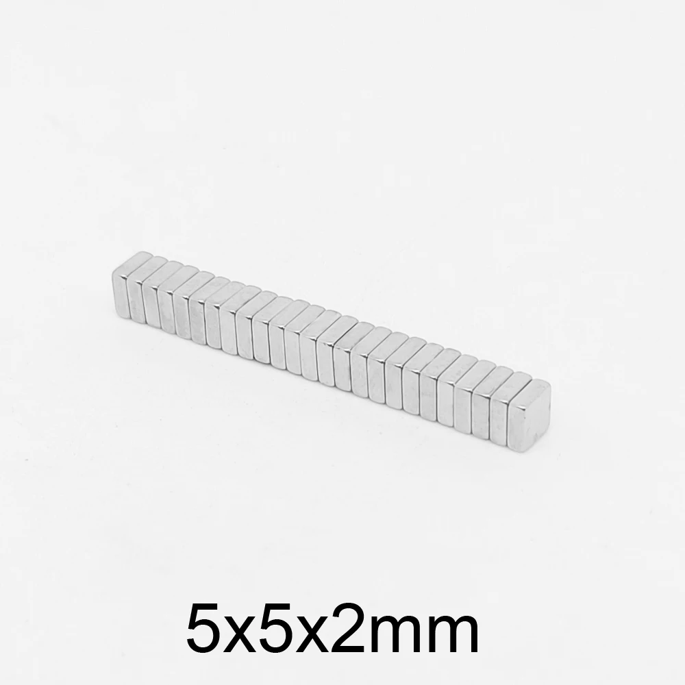 20PCS 5x5x2 Small Block Search Magnet Strong N35 Quadrate Rare Earth Neodymium Magnets Sheet 5*5*2 5x5x2mm