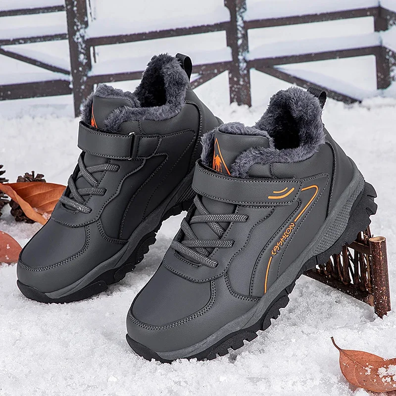 

Winter Plush Warm Men Snow Botts Outdoor Fashion Casual Walking Shoes Comfort Wear-resisting Botas De Hombre Quality Anti-skid